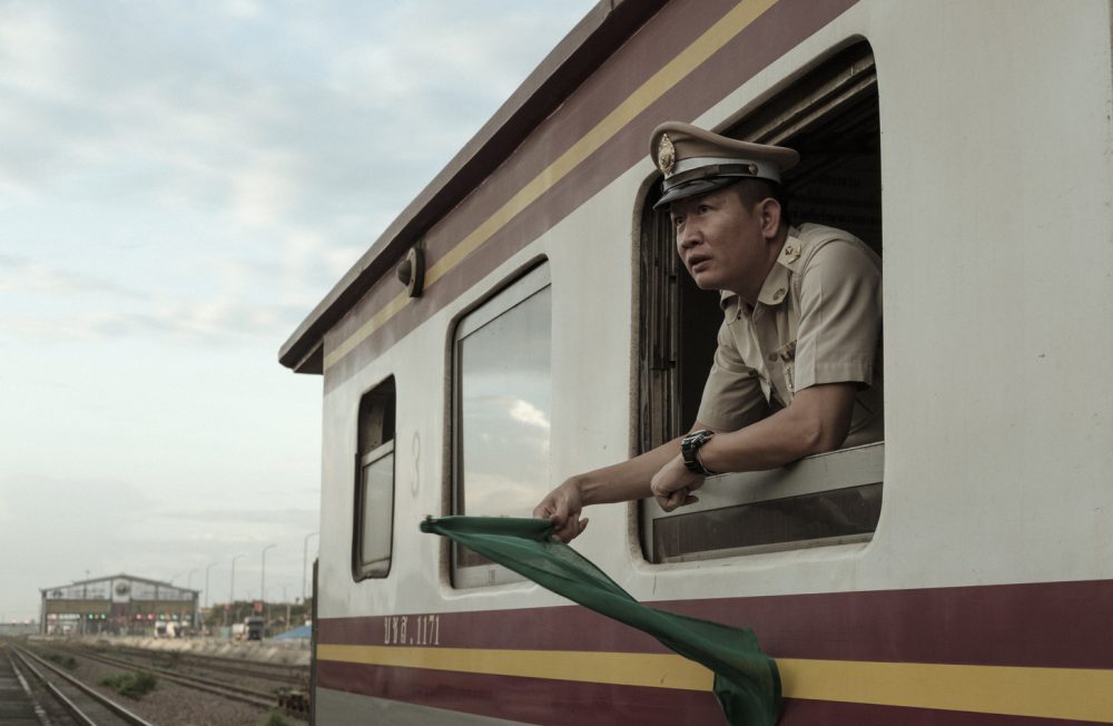 The departure of the train to Thailand at Thanaleng Train Station in Vientiane Capital. This train line is part of the Lao-Thai railway, which comprises a 3.5km railway line between Thanalaeng Station in Laos across the border to Nong Khai province in Thailand via the Lao-Thai Friendship Bridge. This line will eventually link up with the Laos-China railway. Laos, October 2023.